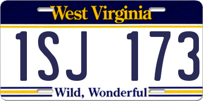 WV license plate 1SJ173