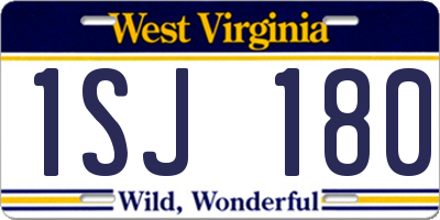WV license plate 1SJ180