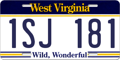 WV license plate 1SJ181
