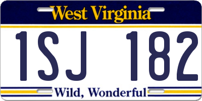WV license plate 1SJ182