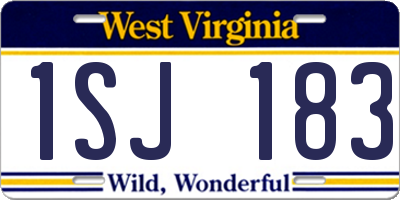WV license plate 1SJ183