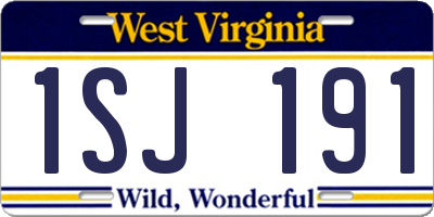 WV license plate 1SJ191