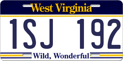 WV license plate 1SJ192