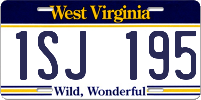 WV license plate 1SJ195