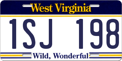 WV license plate 1SJ198