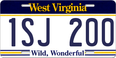 WV license plate 1SJ200