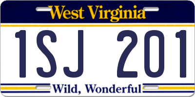 WV license plate 1SJ201
