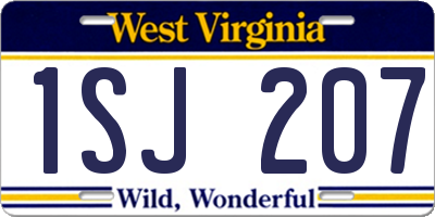 WV license plate 1SJ207