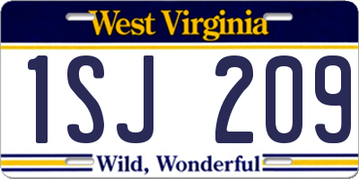 WV license plate 1SJ209
