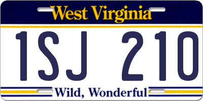 WV license plate 1SJ210