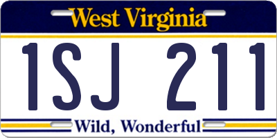 WV license plate 1SJ211