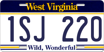WV license plate 1SJ220