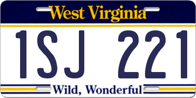 WV license plate 1SJ221