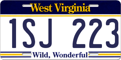 WV license plate 1SJ223