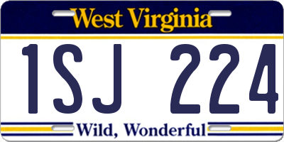 WV license plate 1SJ224