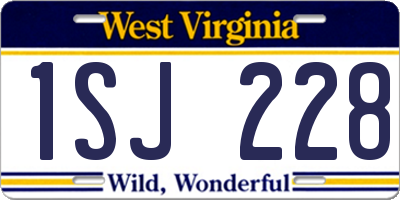 WV license plate 1SJ228