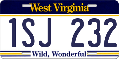WV license plate 1SJ232