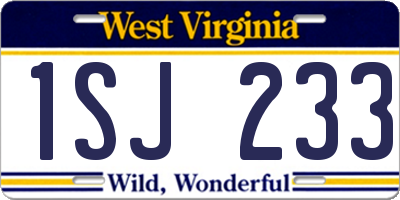 WV license plate 1SJ233