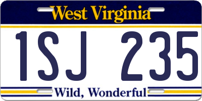 WV license plate 1SJ235