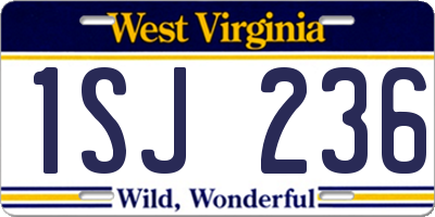 WV license plate 1SJ236