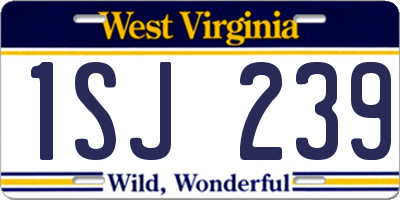 WV license plate 1SJ239