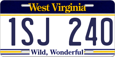 WV license plate 1SJ240