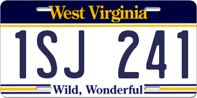 WV license plate 1SJ241