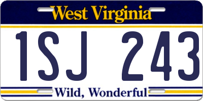 WV license plate 1SJ243