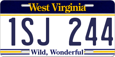 WV license plate 1SJ244