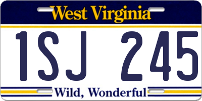 WV license plate 1SJ245