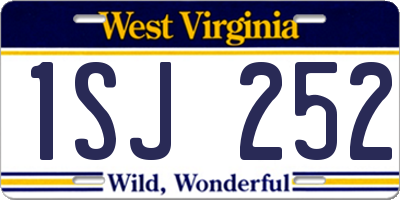 WV license plate 1SJ252