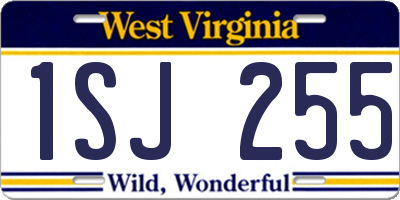 WV license plate 1SJ255