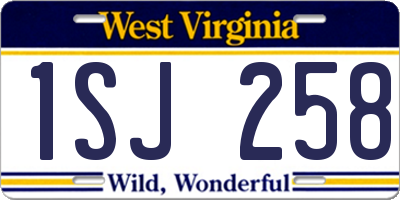 WV license plate 1SJ258