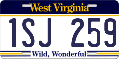WV license plate 1SJ259