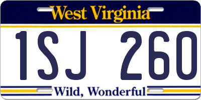 WV license plate 1SJ260