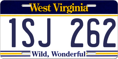 WV license plate 1SJ262