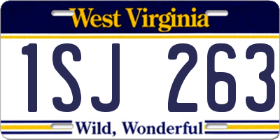 WV license plate 1SJ263
