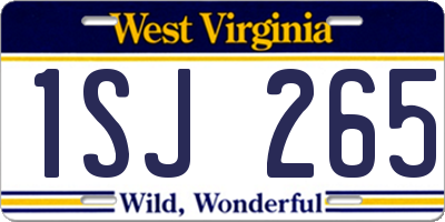 WV license plate 1SJ265