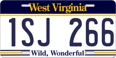 WV license plate 1SJ266