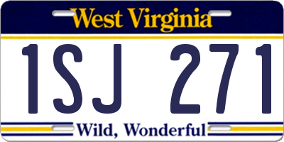 WV license plate 1SJ271