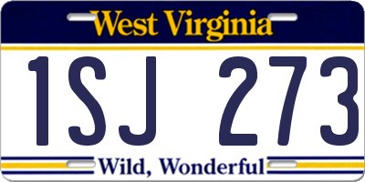 WV license plate 1SJ273