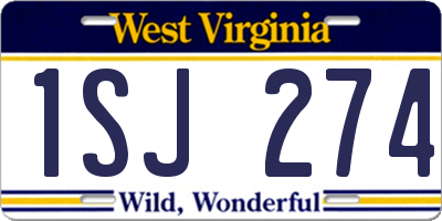 WV license plate 1SJ274