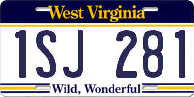WV license plate 1SJ281
