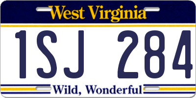 WV license plate 1SJ284