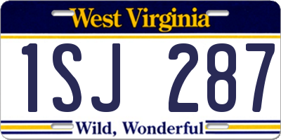 WV license plate 1SJ287