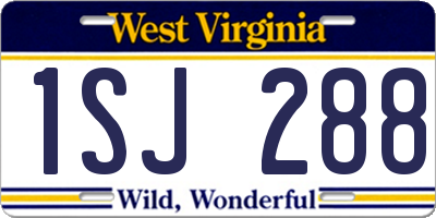 WV license plate 1SJ288
