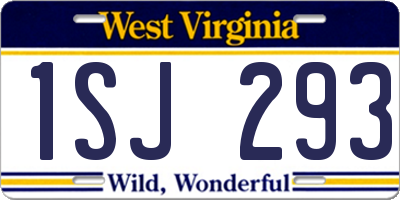 WV license plate 1SJ293