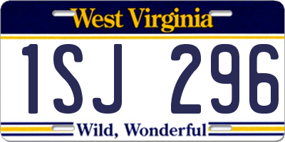 WV license plate 1SJ296