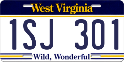 WV license plate 1SJ301