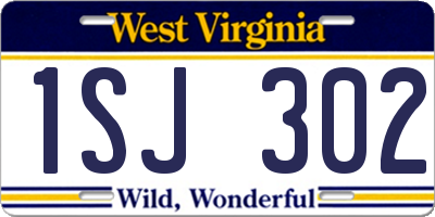 WV license plate 1SJ302
